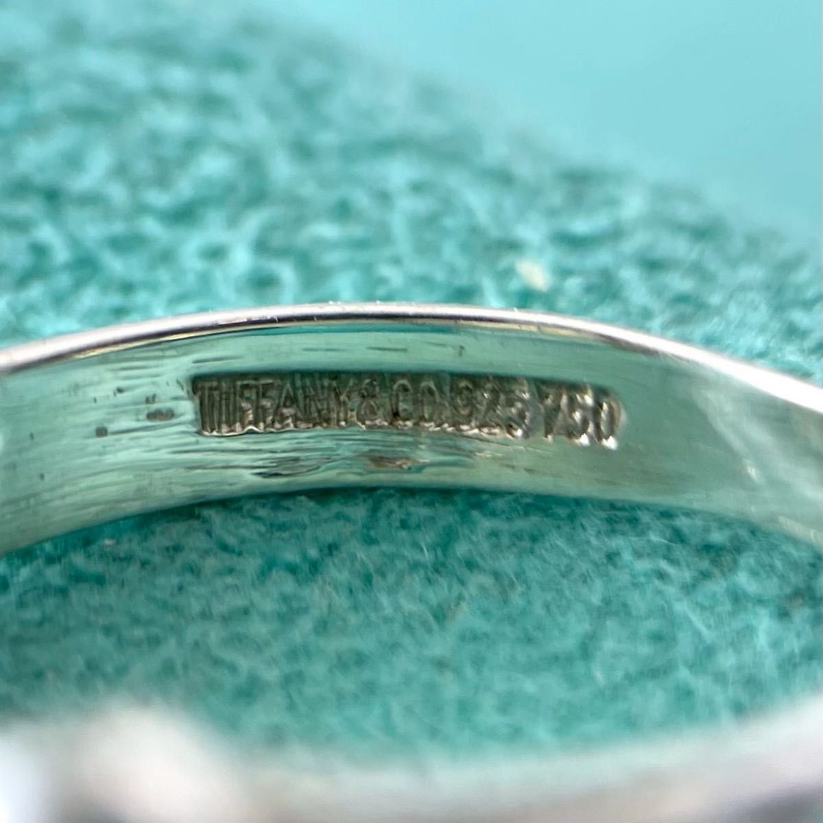 ティファニー 12.5号 リボン 925 750 コンビ リング P114fe - メルカリ