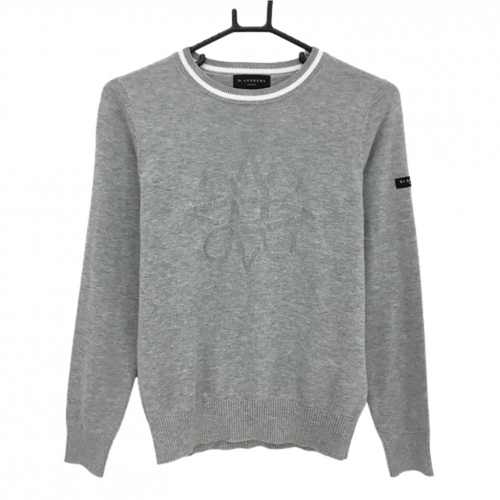 超美品】セントアンドリュース セーター 杢グレー フロントロゴ