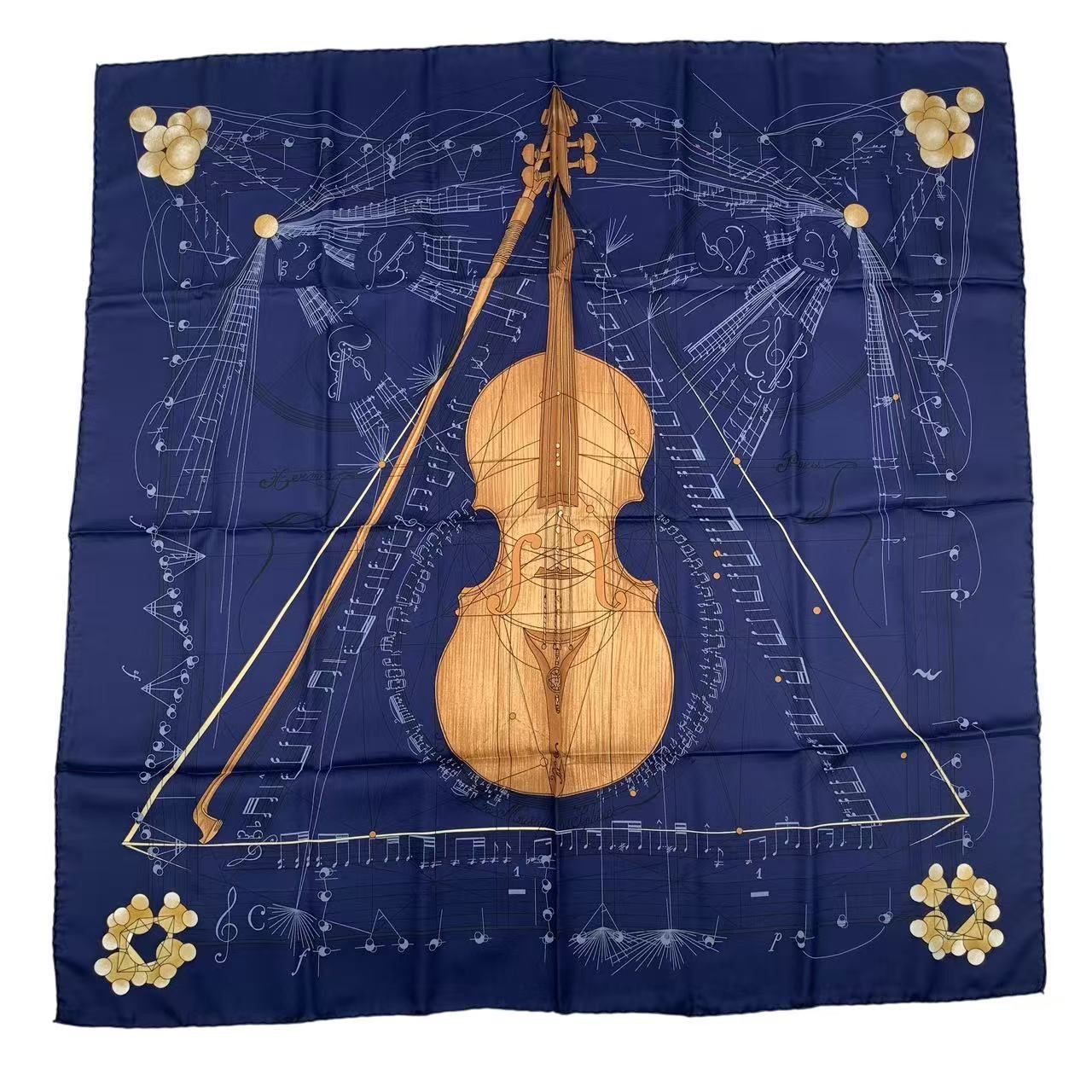 極美品 HERMES エルメス スカーフ シルク カレ90 球体が奏でる音楽 La