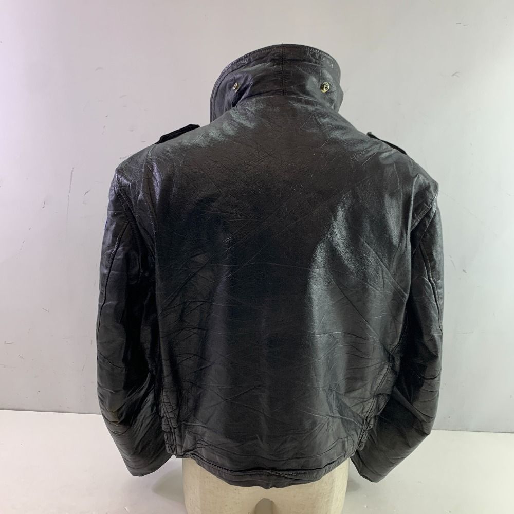 04w5852▽※【中古】70年代 KALE UNIFORMS レザー ポリスマンジャケット