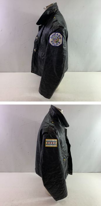 04w5852▽※【中古】70年代 KALE UNIFORMS レザー ポリスマンジャケット