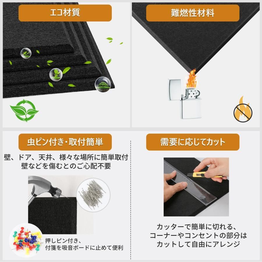 364 新品未開封 OPIN 吸音パネル 48枚セット 30×30cm 12枚×4セット 