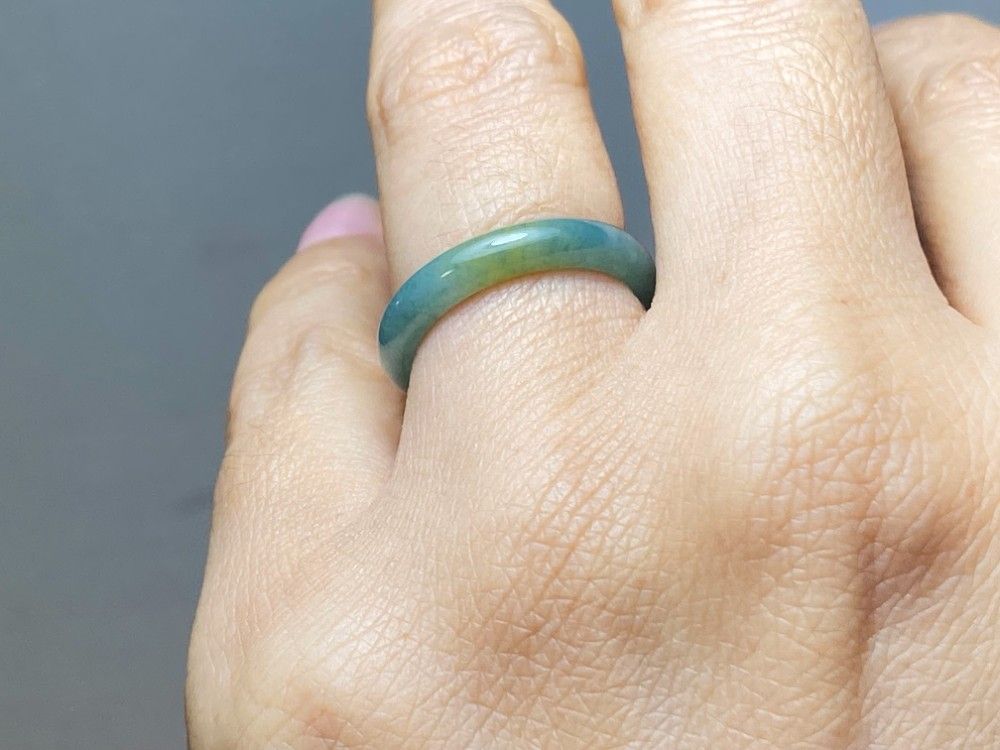 L16-19 ピンキーリング 糯氷種 9.0号 黄翡翠 グアテマラ産 A貨 本翡翠