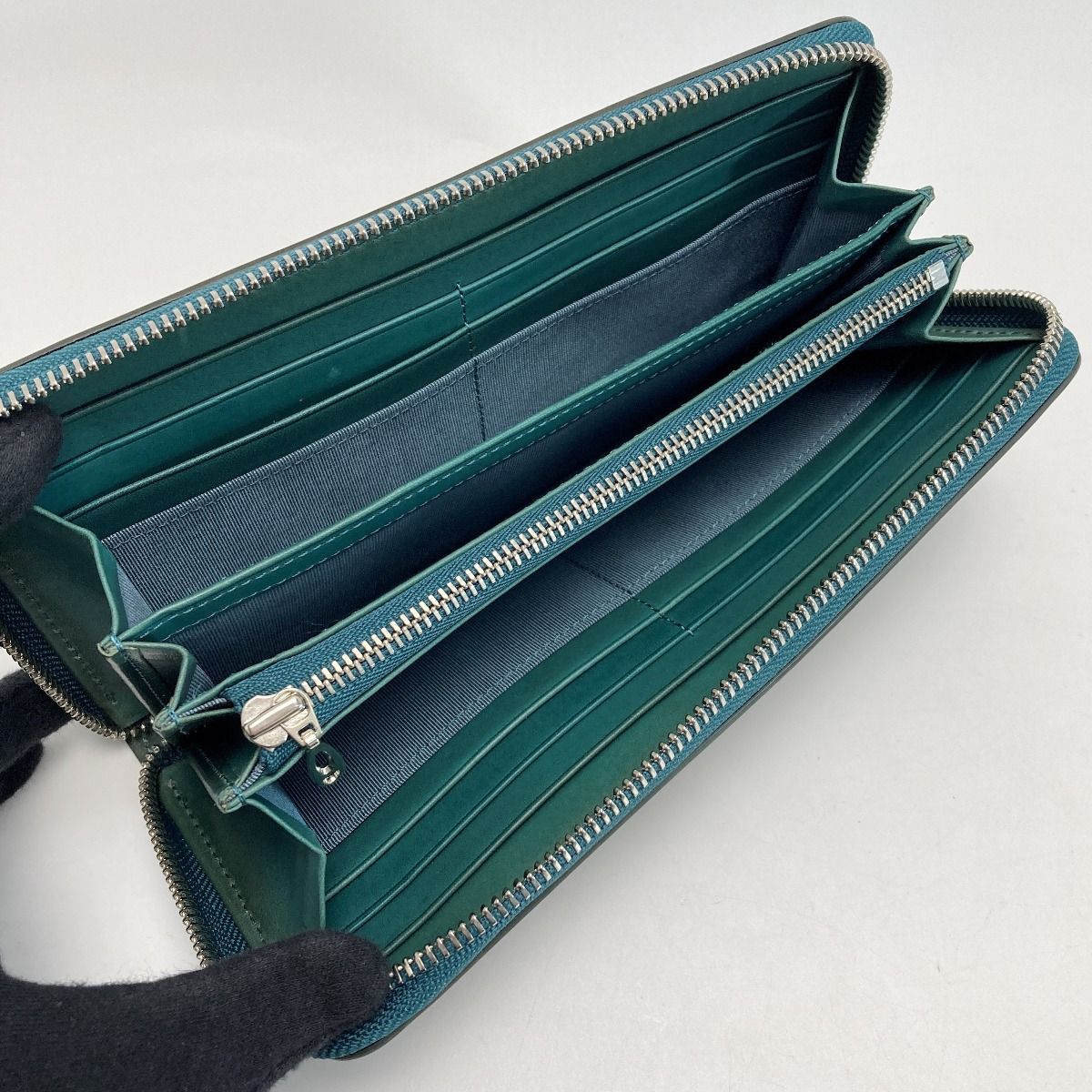 SOMES ダークグリーン レザー 長財布 箱付き新品未使用 Somes Saddle ソメスサドル パスチャー ラウンド 長財布 グリーン