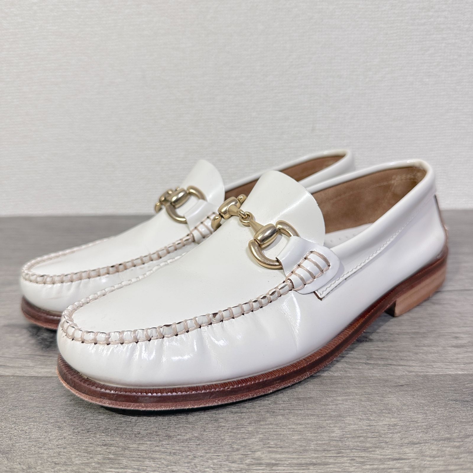 ARTESANOS ホワイト ビットローファー アルテサノス ARTESANOS スペイン製 本革 ビットローファー 37 23.5cm