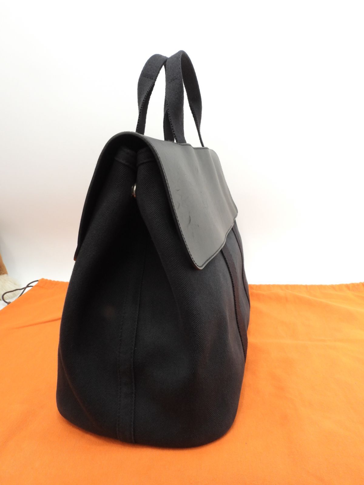 【美品❗✨】エルメス ヴァルパライソMM トートバッグ ブラック 黒 ハンド エルメス ヴァルパライソMM コットン/レザー 黒 ハンドバッグ トート