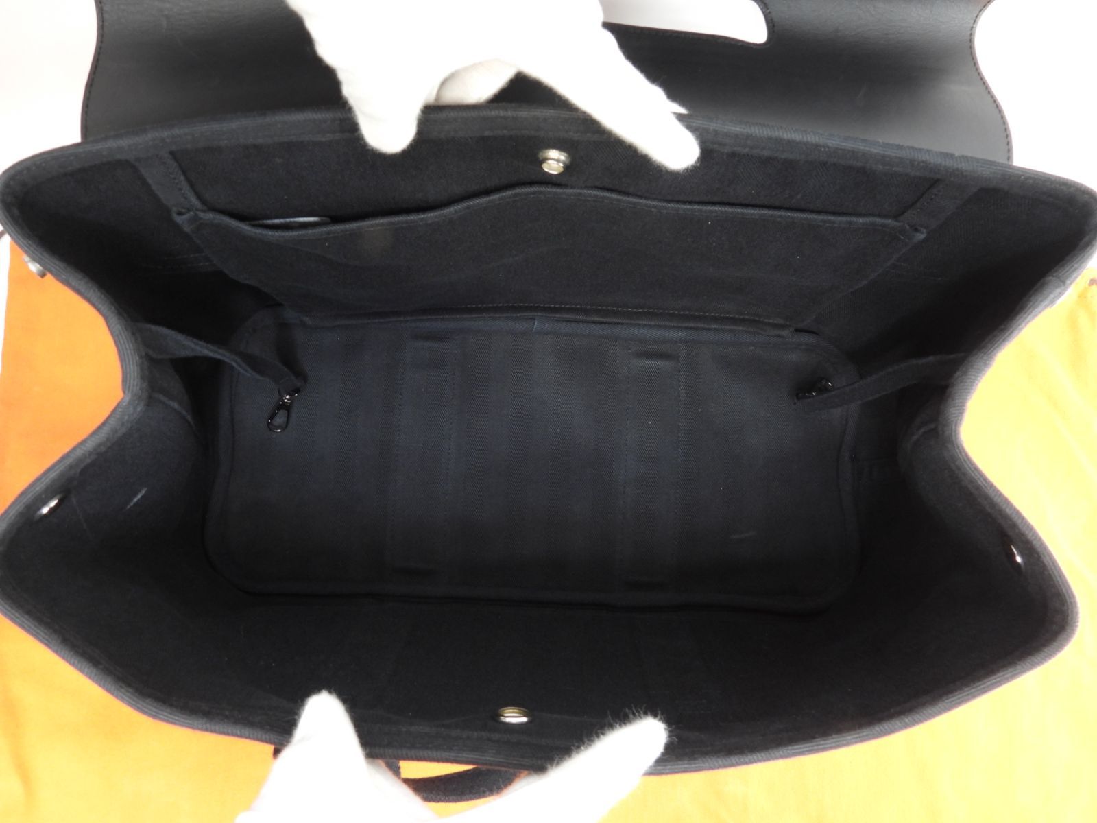 【美品❗✨】エルメス ヴァルパライソMM トートバッグ ブラック 黒 ハンド エルメス ヴァルパライソMM コットン/レザー 黒 ハンドバッグ トート