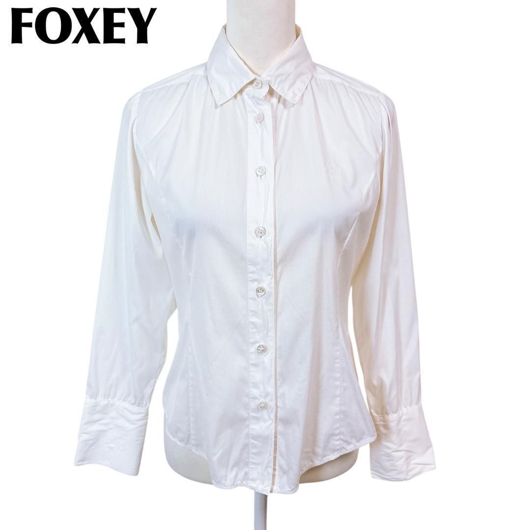 美品】DAISY LIN FOXEY 長袖ブラウス シャツ 38 無地ホワイト - メルカリ
