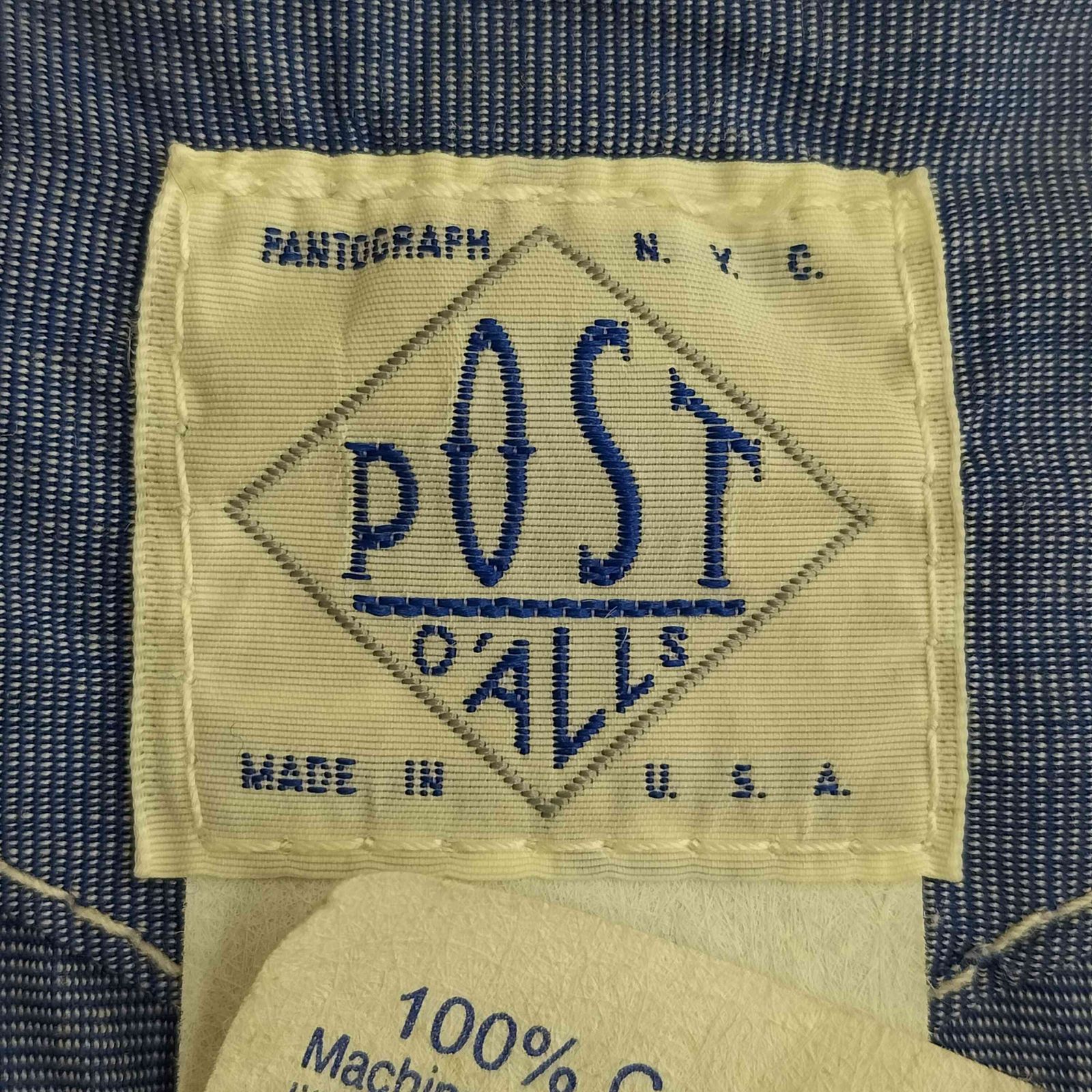 希少　90s USA製　初期タグ　ポストオーバーオールズ　カバーオール　ブラック ポストオーバーオールズ POST OVERALLS 90s USA製 初期タグ コットン