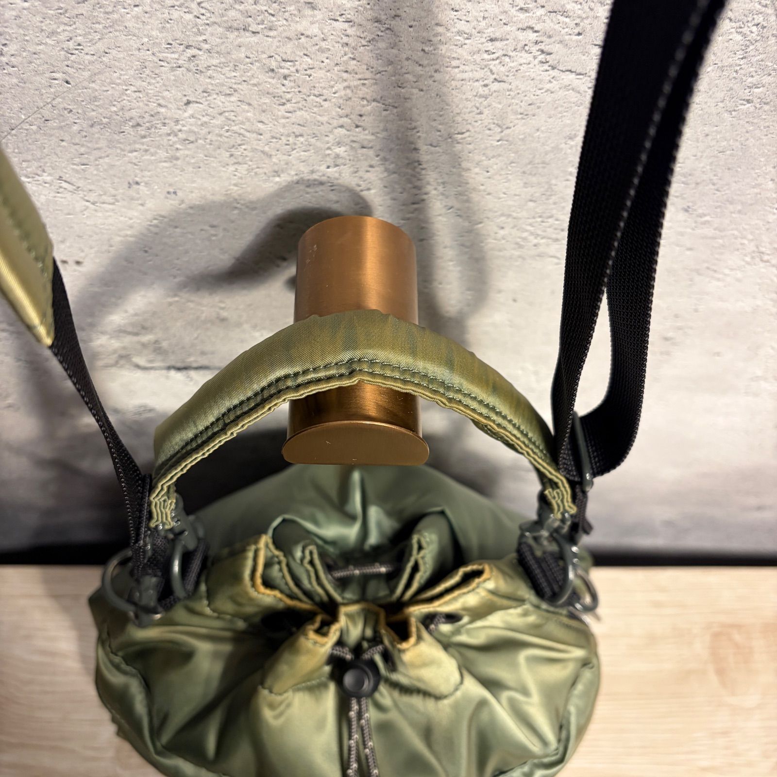 希少　美品　POPTER TANKER 巾着バッグ PORTER PX TANKER 2WAY TOOL BAG セージグリーン ショルダー 巾着
