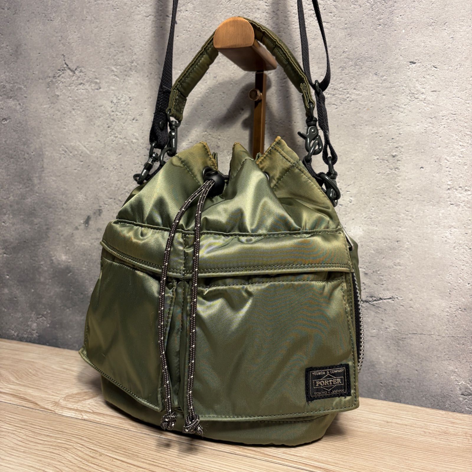 PORTER PX TANKER 2WAY TOOL BAG セージグリーン ショルダー 巾着