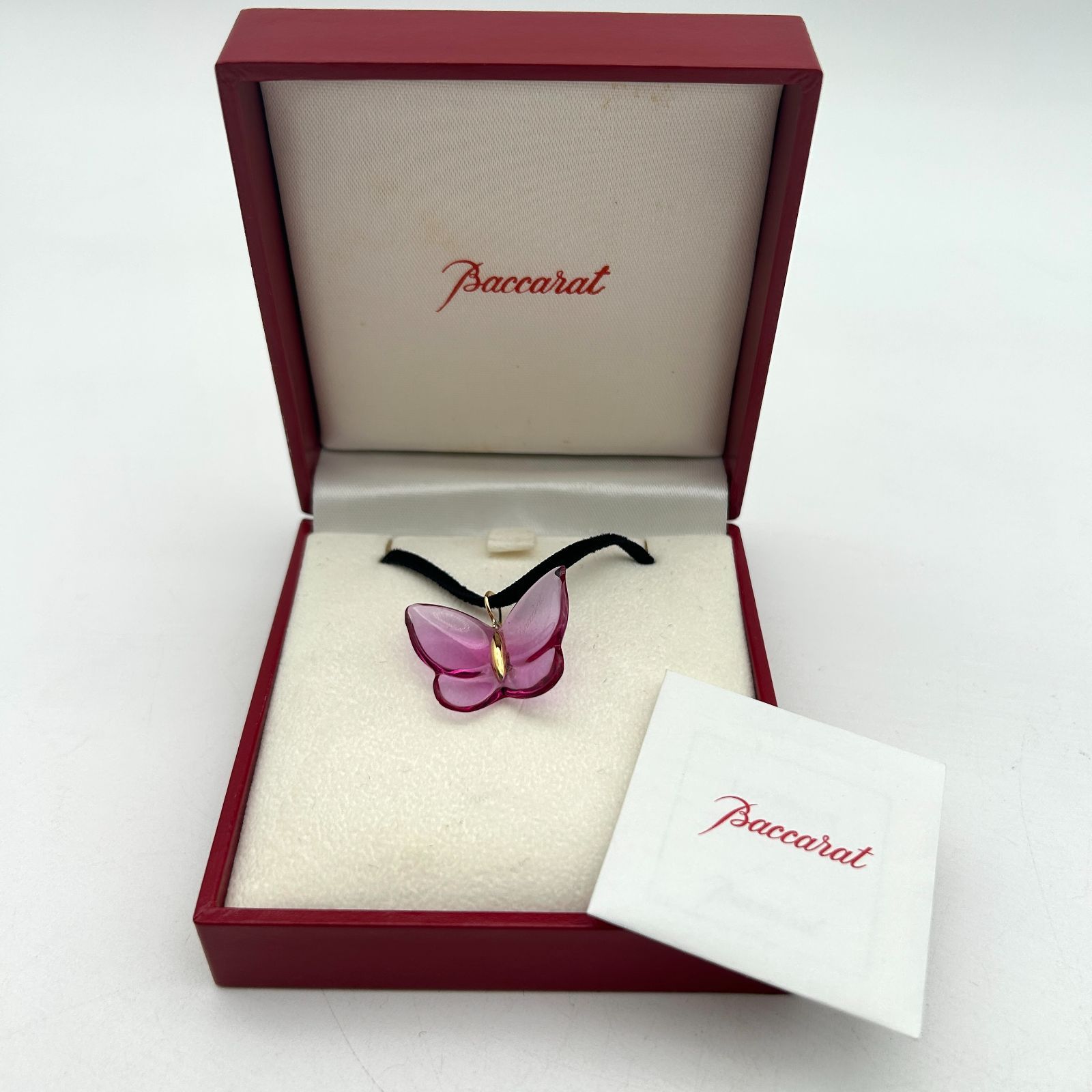 バカラ ネックレス 蝶 ピンク チョーカー バタフライ - メルカリ