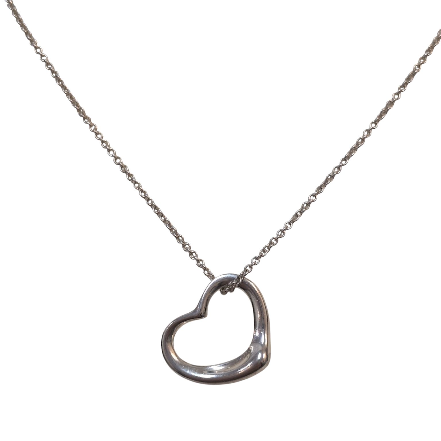 美品 研磨済 ティファニー オープンハート ネックレス シルバー ミディアム 真贋済】人気 TIFFANY&Co. オープンハートネックレス ミディアム