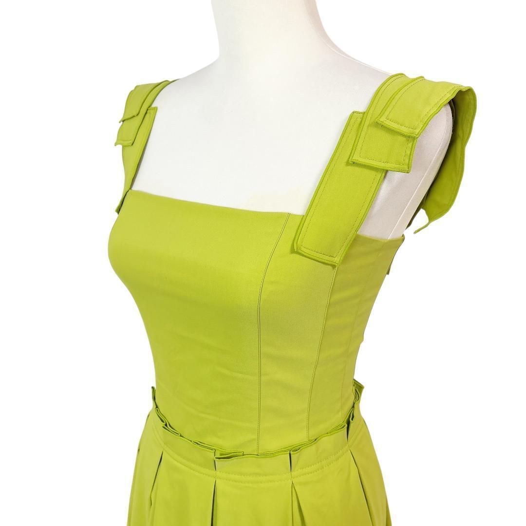 美品】FOXEY NEW YORK キャミワンピース フレア 38 無地黄緑 - メルカリ