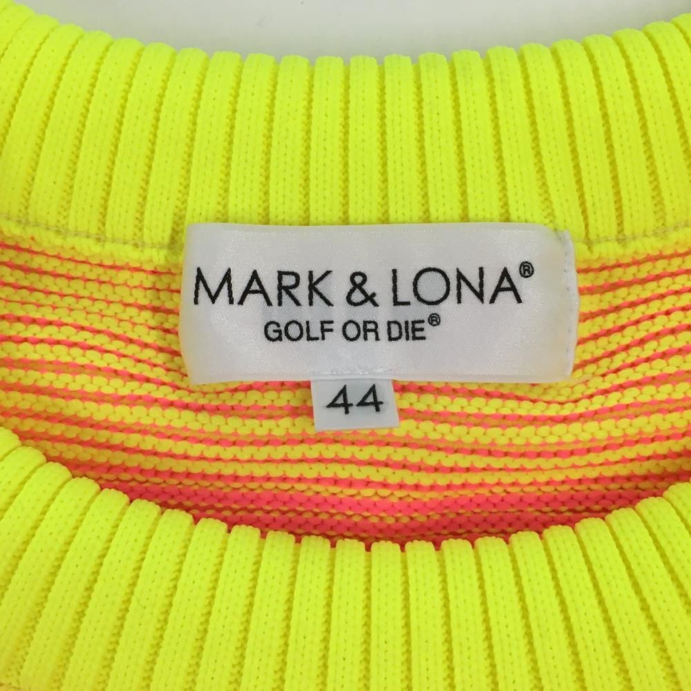 超美品】マークアンドロナ セーター 蛍光イエロー×蛍光ピンク スカル