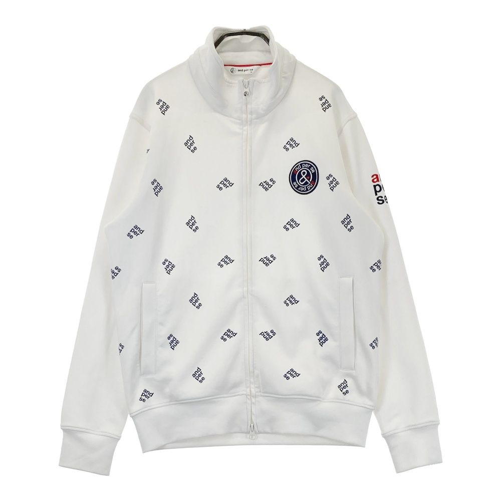 サイズ：M AND PER SE アンパスィ 長袖 ジップジャケット ロゴ柄