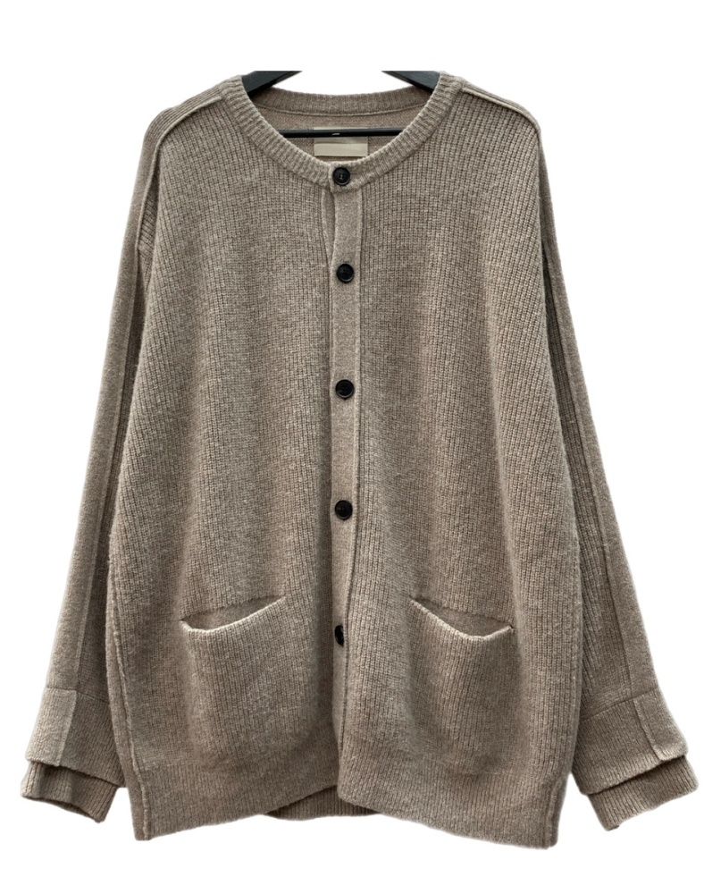 ヨーク YOKE Carol 別注 20AW 7G ALPACA WOOL RIB CREW NECK CARDIGAN 
