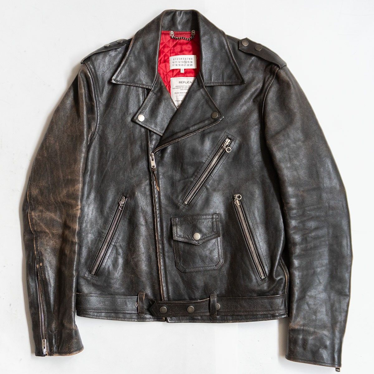 希少】Maison Martin Margiela 【REPLICA1950's Leather perfecto】 50
