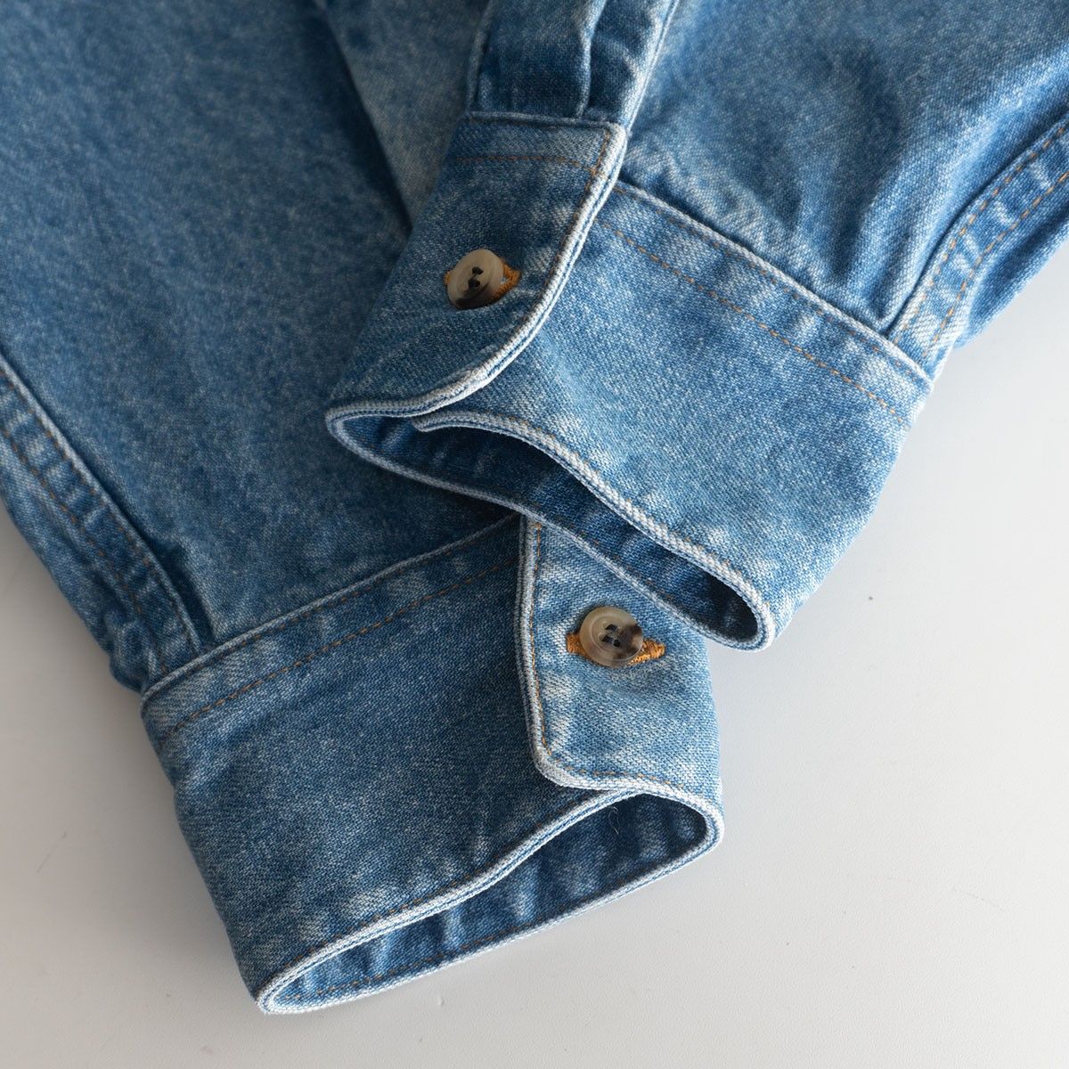 美品】CRISTASEYA【 Japanese bleached denim mao shirt】L デニム 