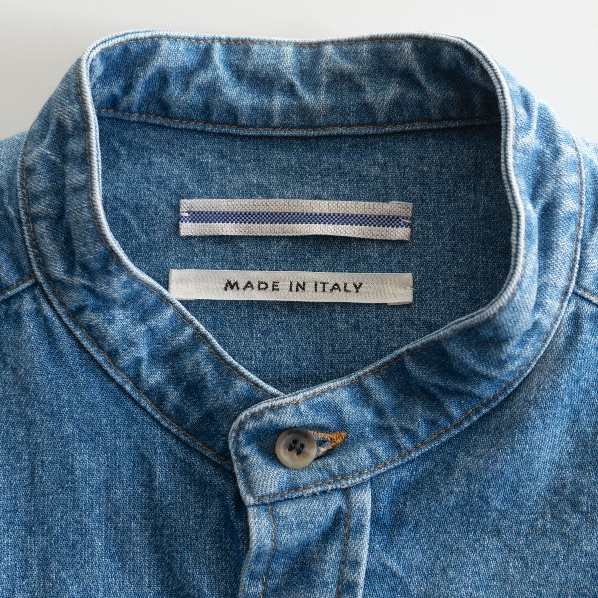 美品】CRISTASEYA【 Japanese bleached denim mao shirt】L デニム
