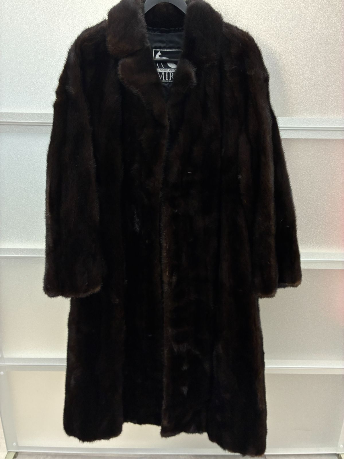 N【ヴィンテージ】ミンク 毛皮 リアルファー ロングコート ロング丈