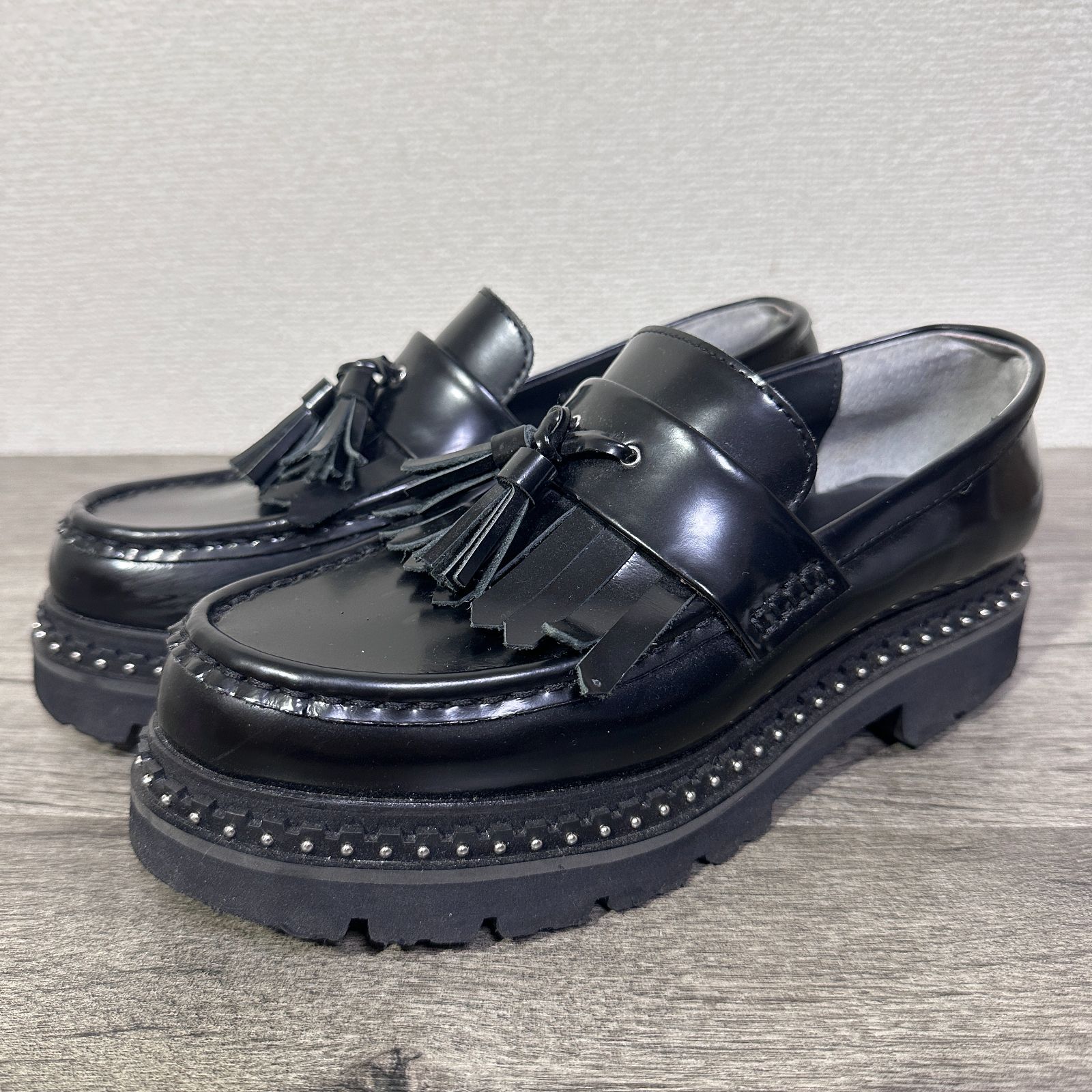 UNITED ARROWS 22AW キルトタッセルローファー 本革 トラックソール