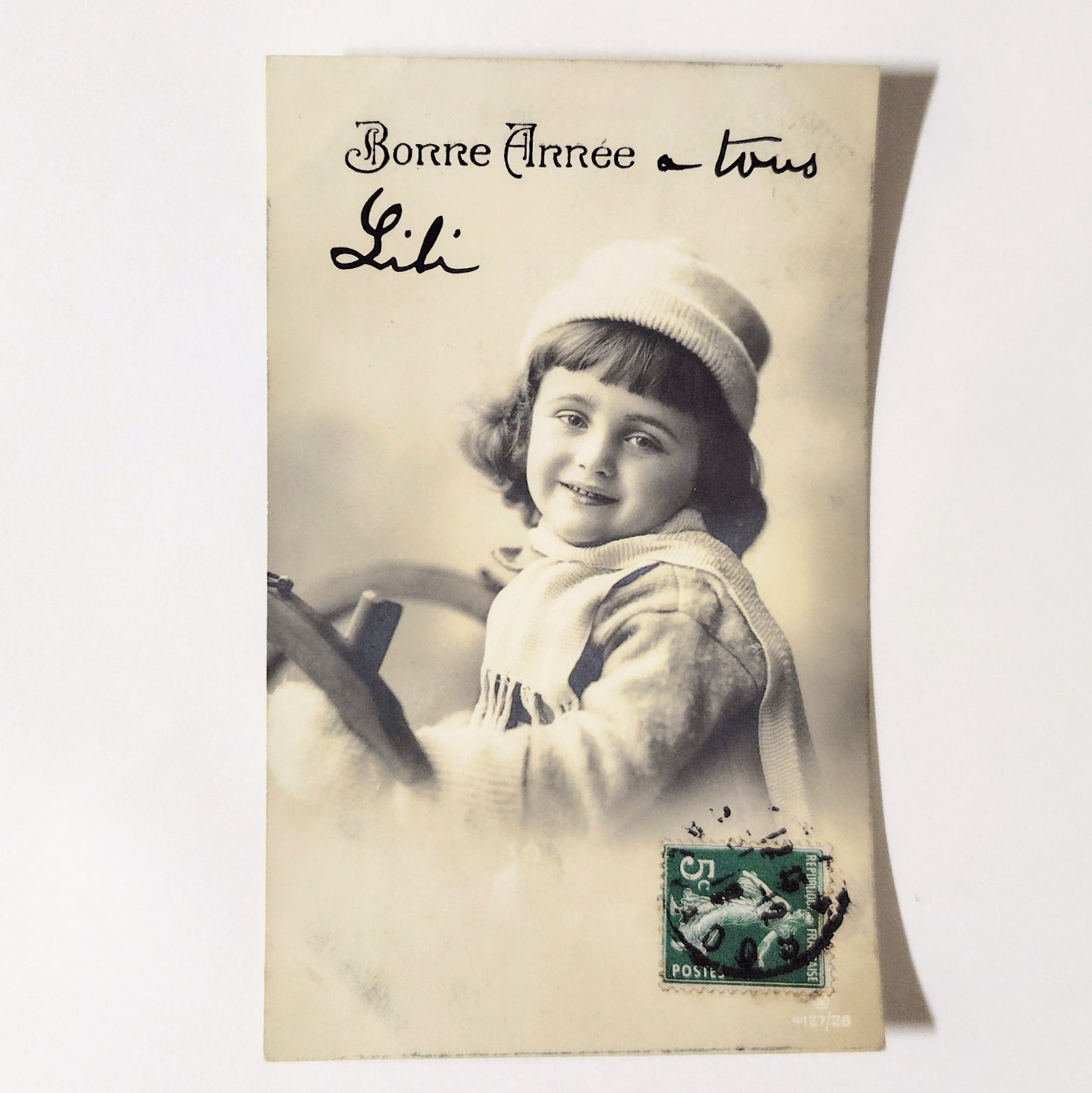 Bonne Année ― リリの微笑み、新しい年へ 少女 フランス ヴィンテージ