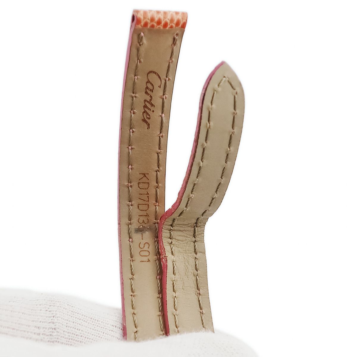 カルティエ Cartier 腕時計パーツ 純正 バックル用 リザード ピンク