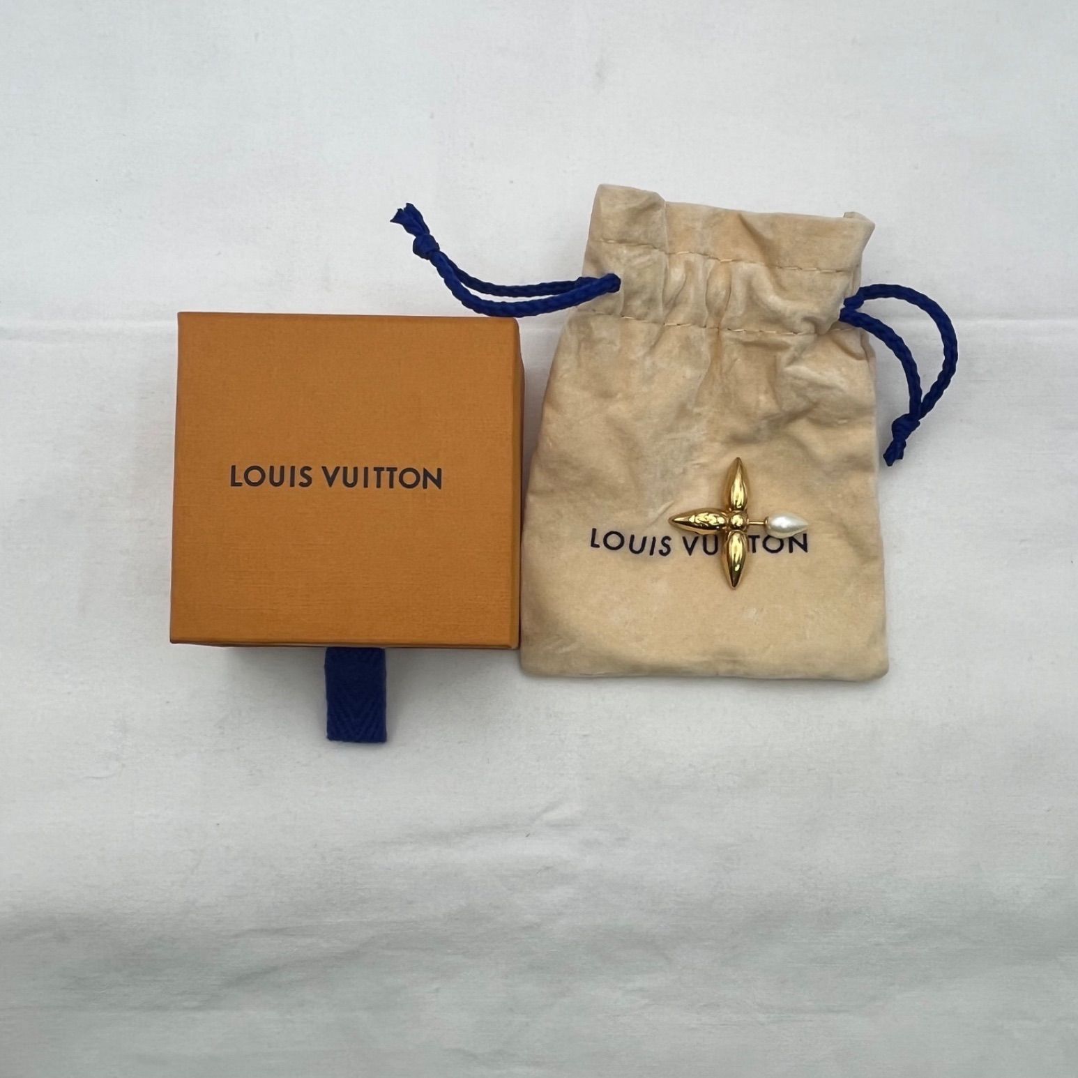 ▽LOUIS VUITTON ルイヴィトン ピアス/ルイゼットメタルゴールド 片耳