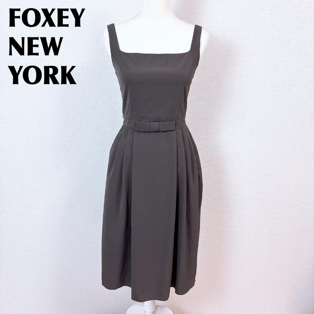 美品】FOXEY NEW YORK ノースリーブワンピース フレアリボン 38 - メルカリ