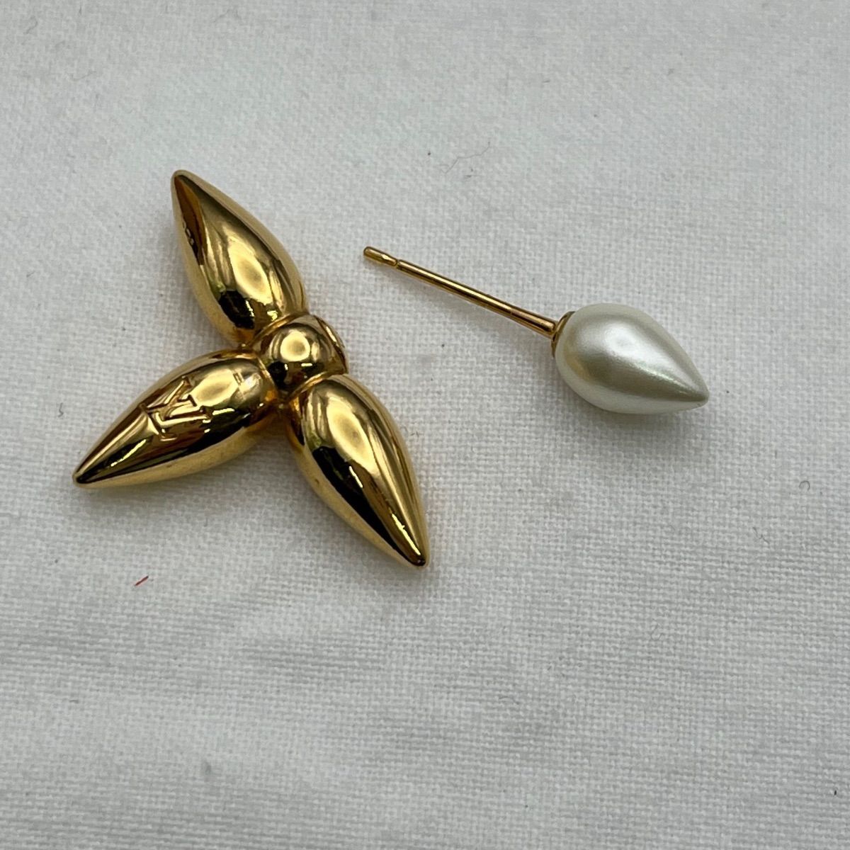 ルイ・ヴィトン ゴールド ピアス　片耳 ▽LOUIS VUITTON ルイヴィトン ピアス/ルイゼットメタルゴールド 片耳