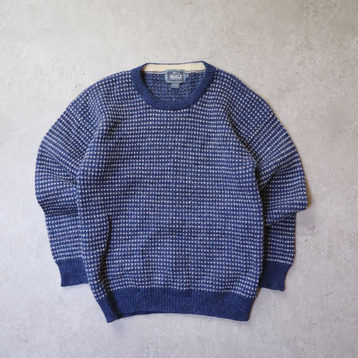 Wool rich】バーズアイニット／ネイビー／紺タグ90s - メルカリ