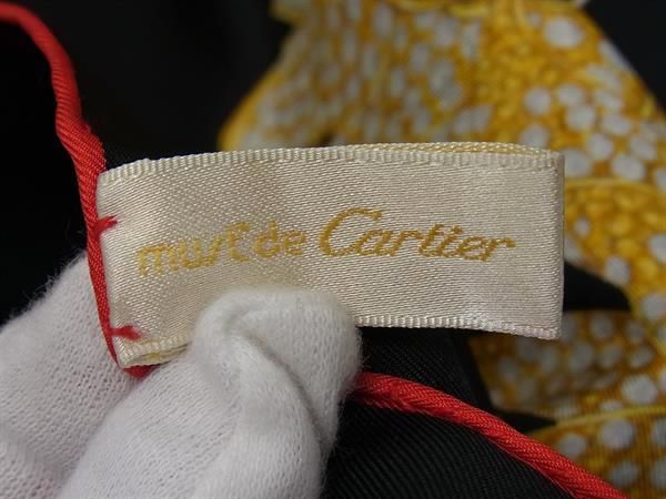 Cartier カルティエ　スカーフ　ストール　マストラインシルク100% □新品同様□ Cartier カルティエ マストライン シルク100% 大判