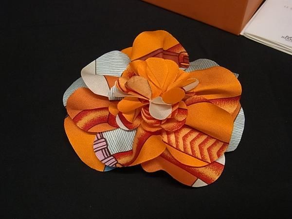 □新品□未使用□ HERMES エルメス シルク100% フラワー ヘアピン ヘア