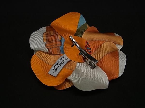 □新品□未使用□ HERMES エルメス シルク100% フラワー ヘアピン ヘア