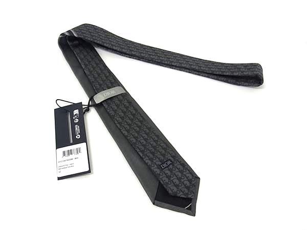 【未使用級】クリスチャンディオール　ネクタイ　備品完備　オブリーク　トロッター柄 未使用級】クリスチャンディオール ネクタイ 備品完備 オブリーク
