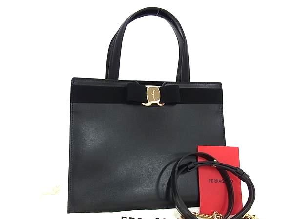 □新品同様□ Salvatore Ferragamo フェラガモ ヴァラリボン レザー  