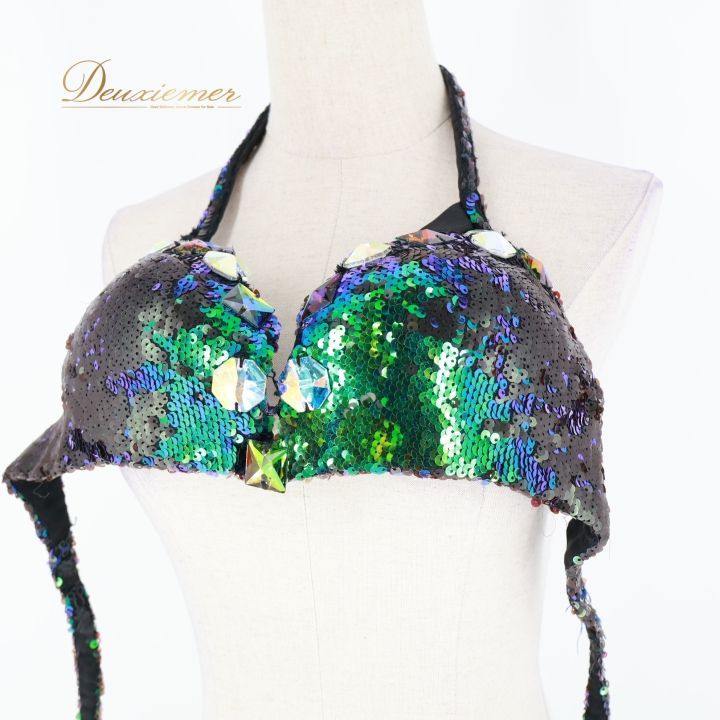 ベリーダンス オリエンタル 衣装 上下セット グリーン系 ベラ Bella