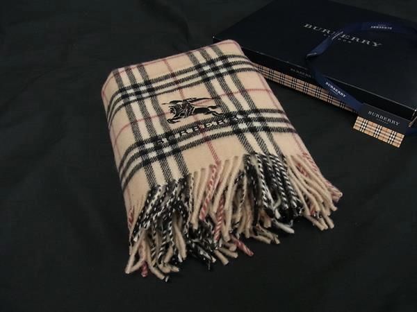 Burberrys バーガンディ フリンジ付きブランケット Burberrys バーガンディ フリンジ付きブランケット