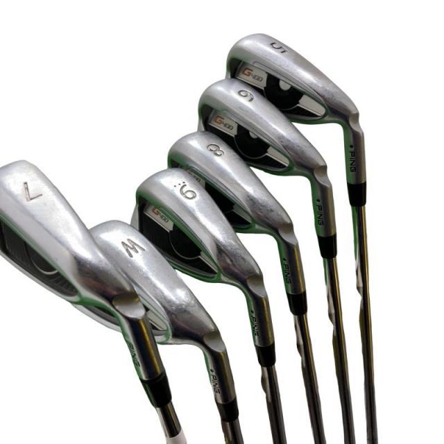 希少PING ピンG400 6UT 30° PING AWT2.0 LITE S PING G400アイアン 6本 AWT 2.0 LITE ライ角 緑 SR
