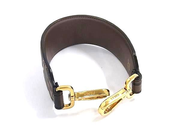 □極美品□ FENDI フェンディ ズッカ柄 ストラップ ユー ミニ レザー