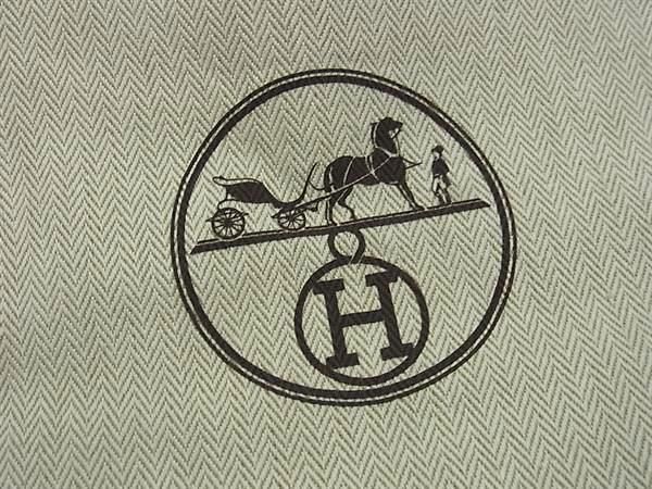 □極美品□ HERMES エルメス 約37×約44cm キャンバス ヘリンボーン