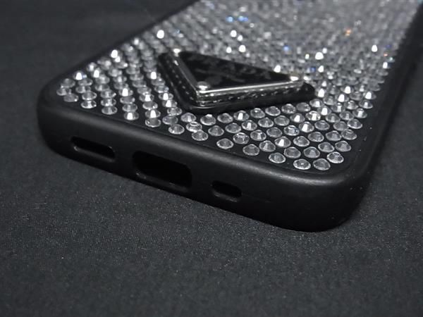 □極美品□ PRADA プラダ レザー ラインストーン iPhone12 mini 対応