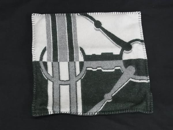 □極美品□ HERMES エルメス タッタソール ウール×カシミヤ クッション