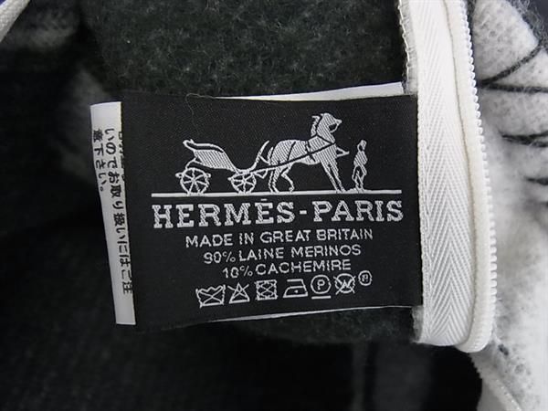 □極美品□ HERMES エルメス タッタソール ウール×カシミヤ クッション