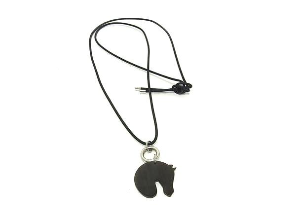 □極美品□ HERMES エルメス タッタソール 馬 ホース ネックレス