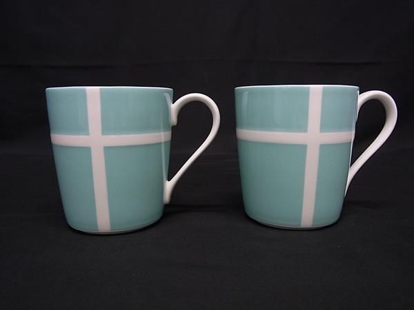 ♥ TIFFANY＆Co ティファニー ブルーボックス マグカップ テーブルウェア 食器 ペア 2点セット ブルー BR 1400