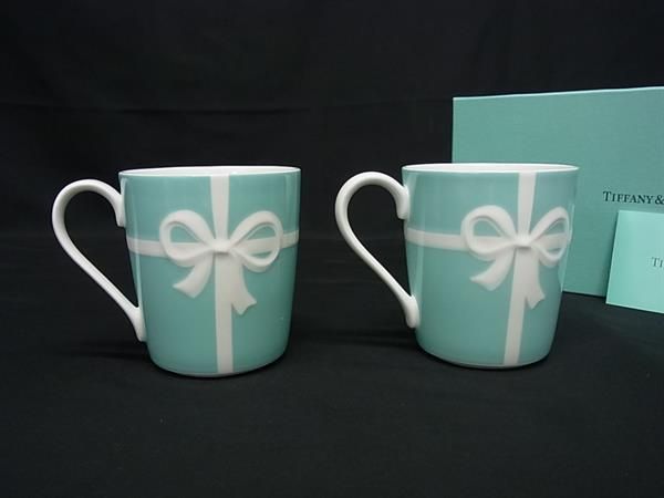 ♥ TIFFANY＆Co ティファニー ブルーボックス マグカップ テーブルウェア 食器 ペア 2点セット ブルー BR 1400