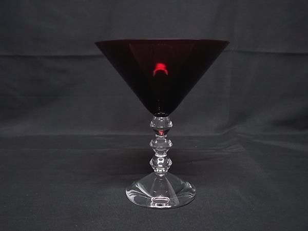 ♥ Baccarat バカラ ベガ クリスタルガラス マティーニ カクテルグラス 食器 テーブルウェア ボルドー系×クリア BR 1414