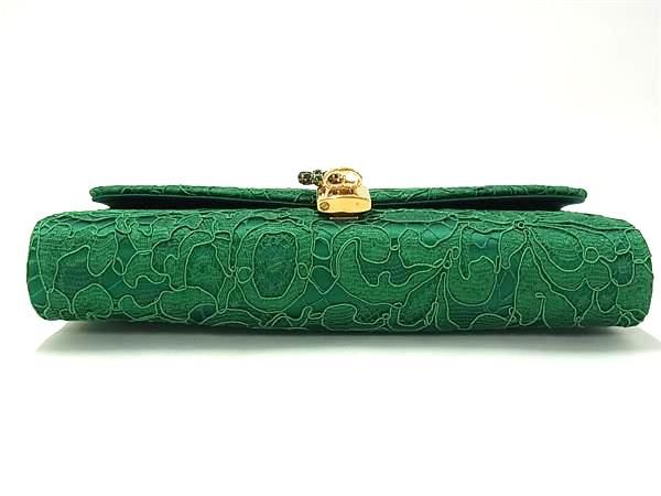 □極美品□ DOLCE＆GABBANA ドルチェ&ガッバーナ サテン ターンロック